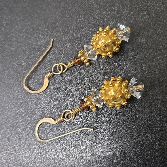 Gold and Silver Drop Earrings - Picture 1 of 15